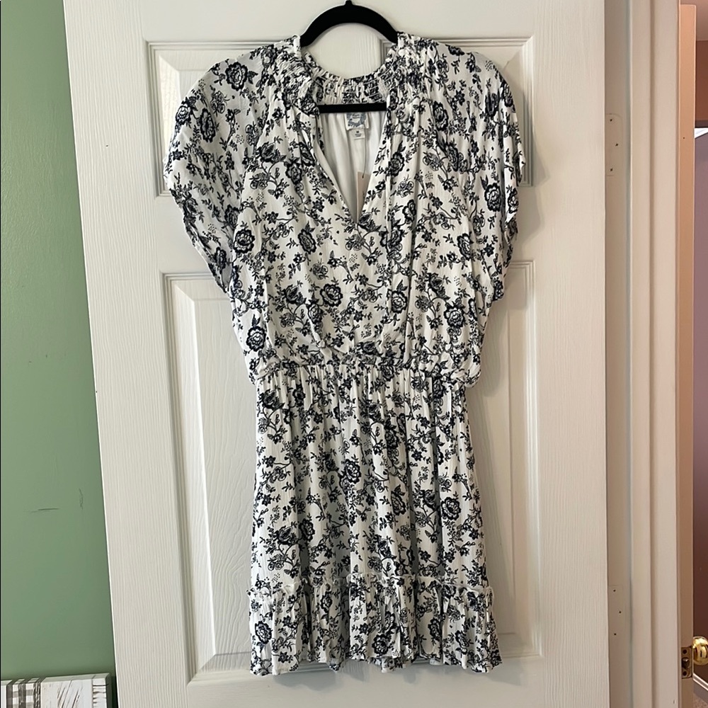 Floral Black and White Dress